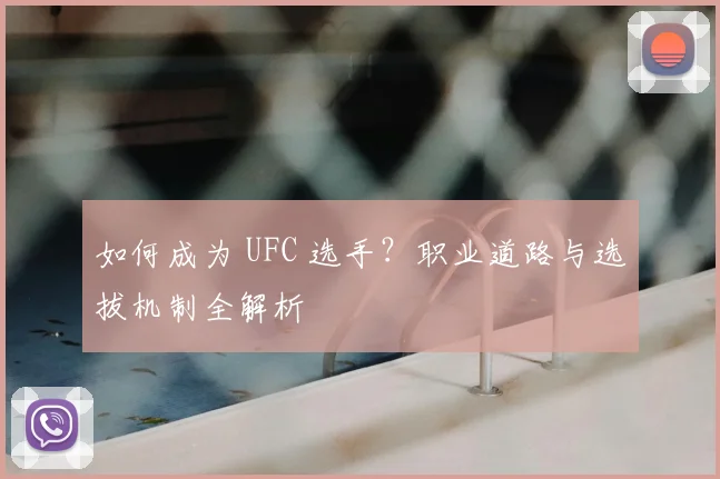 如何成为 UFC 选手？职业道路与选拔机制全解析